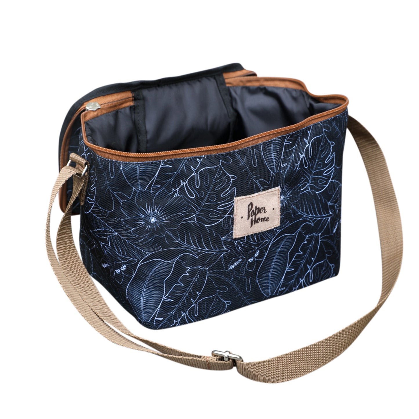 Set sustentable mochila + lonchera botánico negro