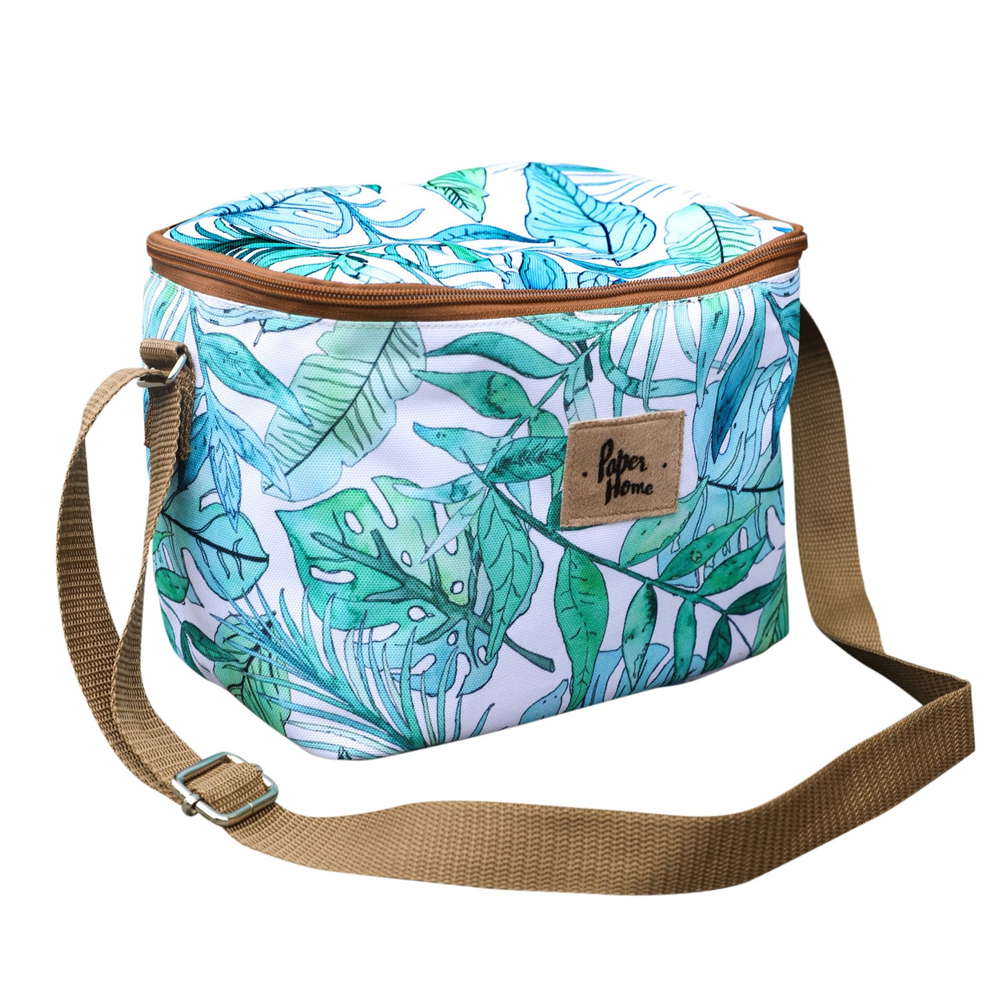 Set sustentable mochila + estuche + lonchera botánico verde