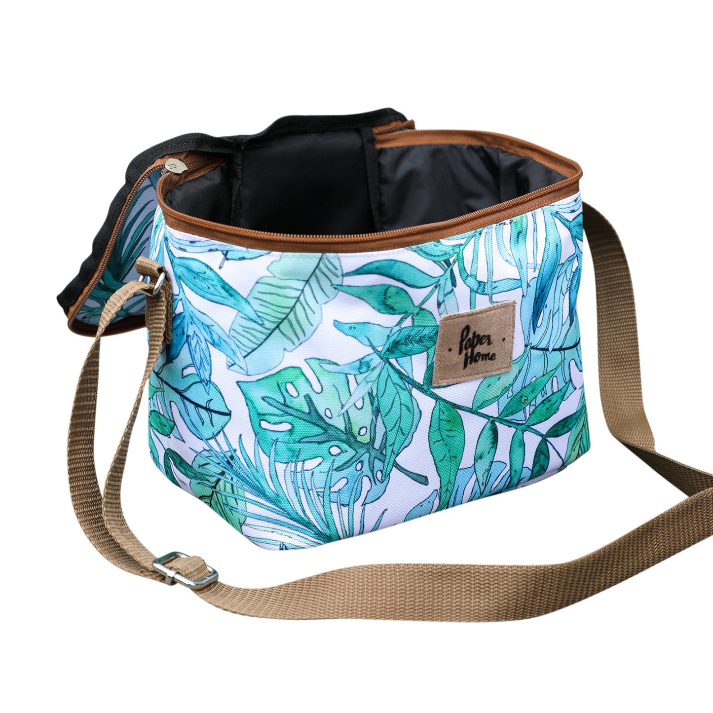 Set sustentable mochila + estuche + lonchera botánico verde