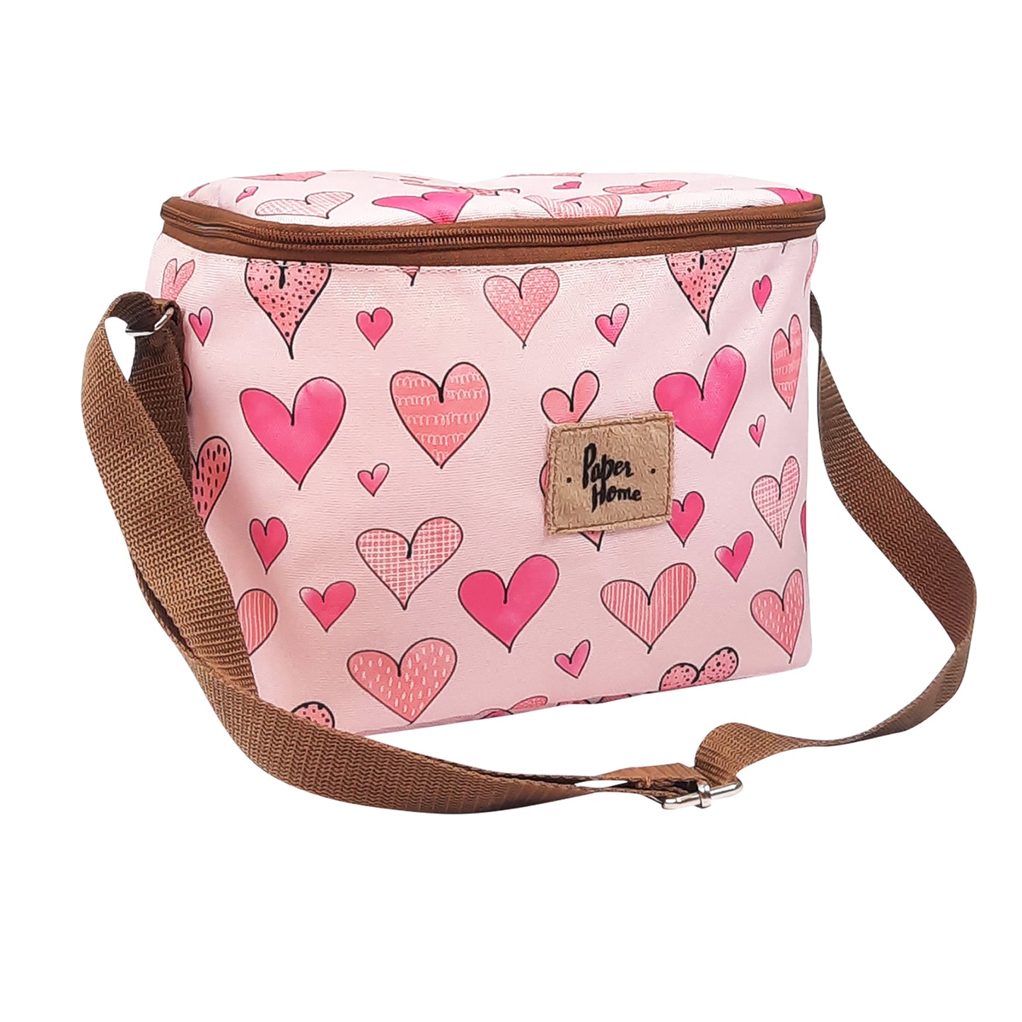 Set sustentable mochila + lonchera corazones