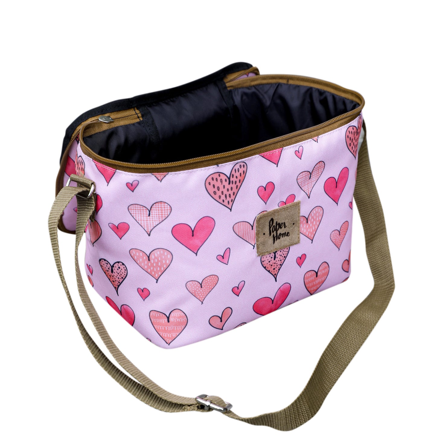 Set sustentable mochila + lonchera corazones