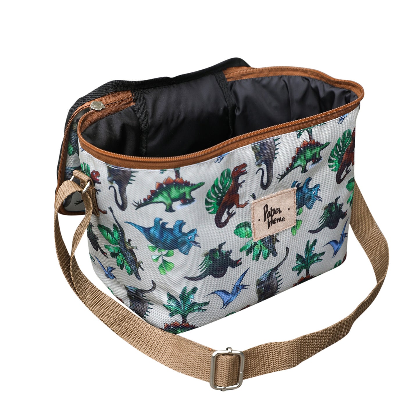 Set sustentable mochila kids + lonchera dinosaurios