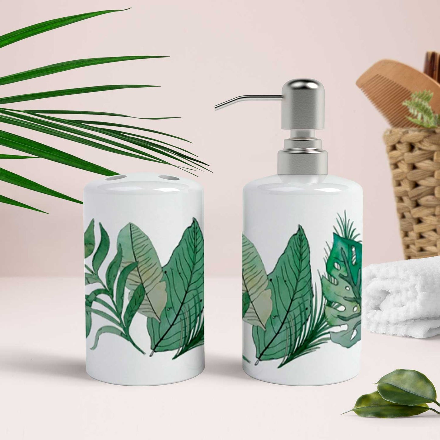 Set de baño cerámica varios diseños 2 piezas