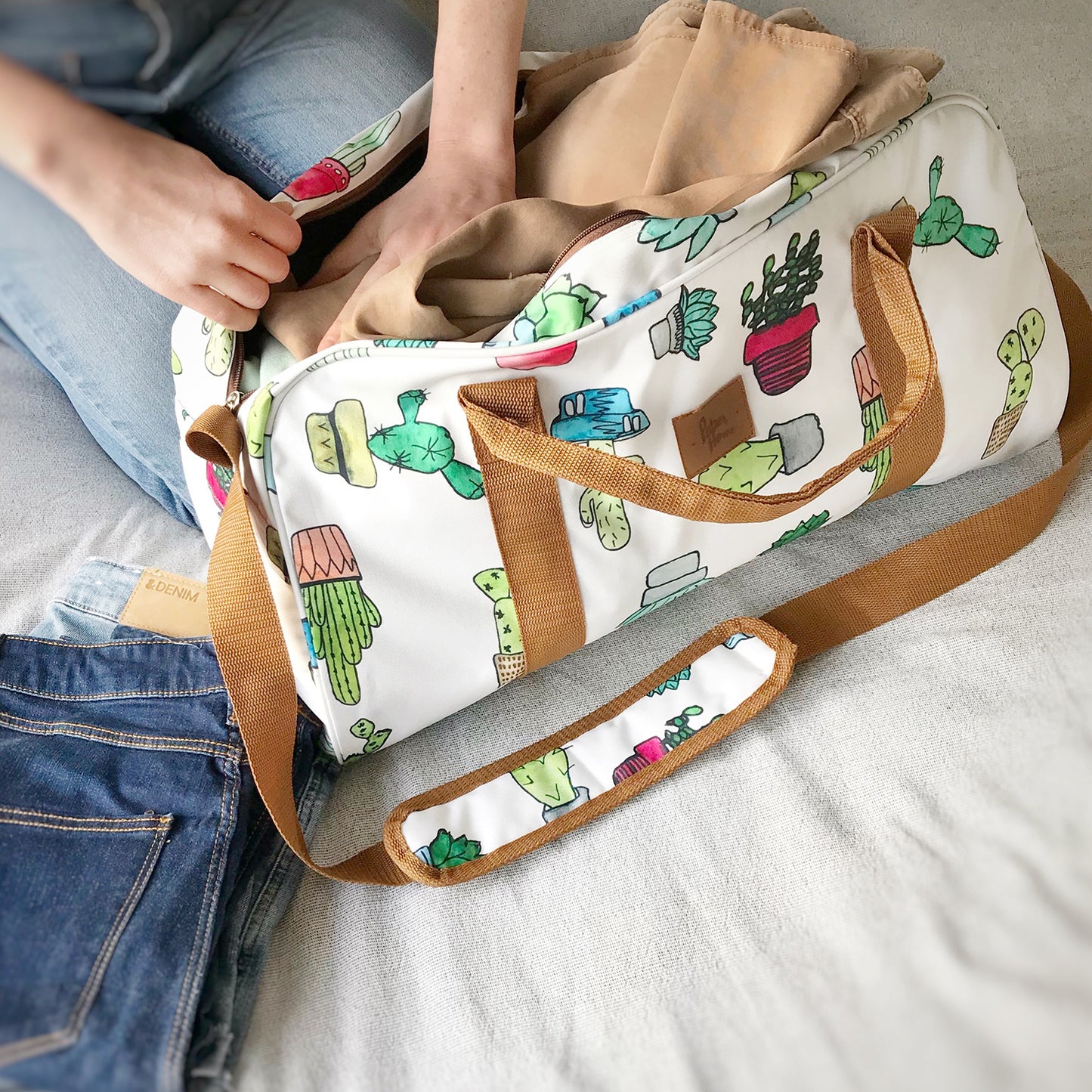 Bolso de viaje sustentable cactus