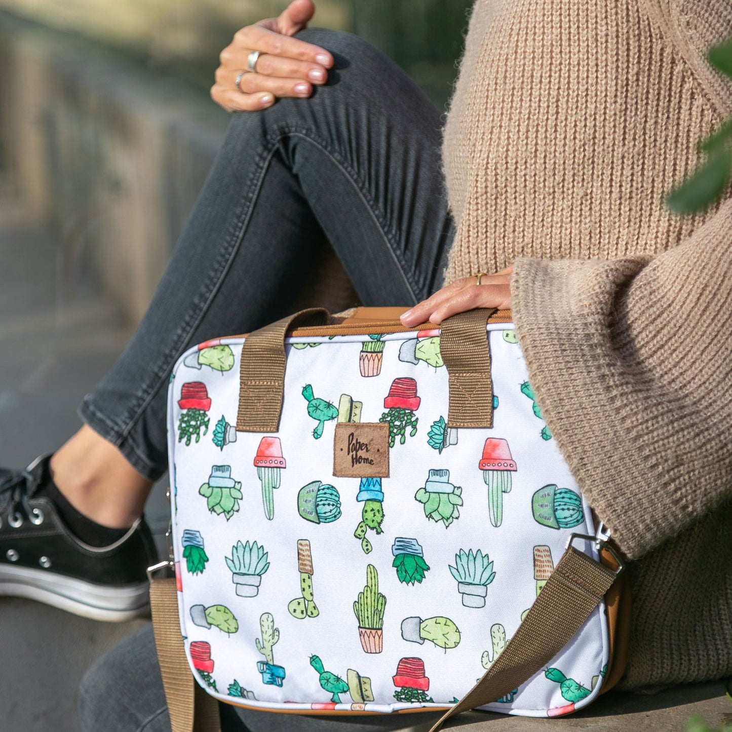 Bolso de notebook sustentable 13" y 14" pulgadas cactus