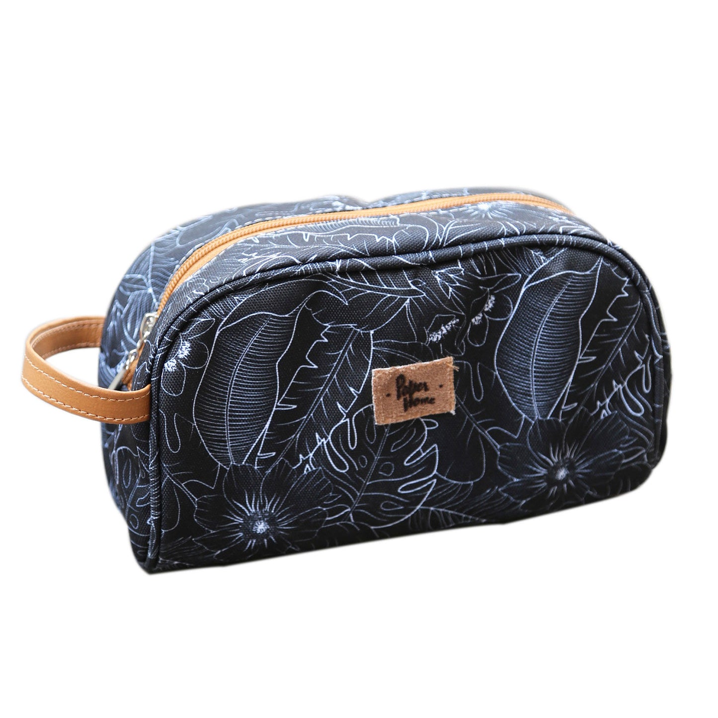 Estuche cosmetiquero sustentable botánico negro