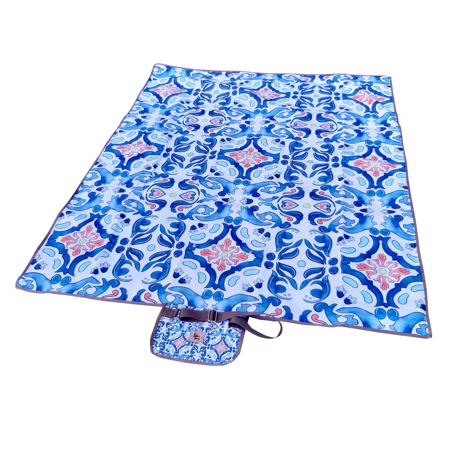 Manta de picnic antimanchas XL líneas azules – Paper Home