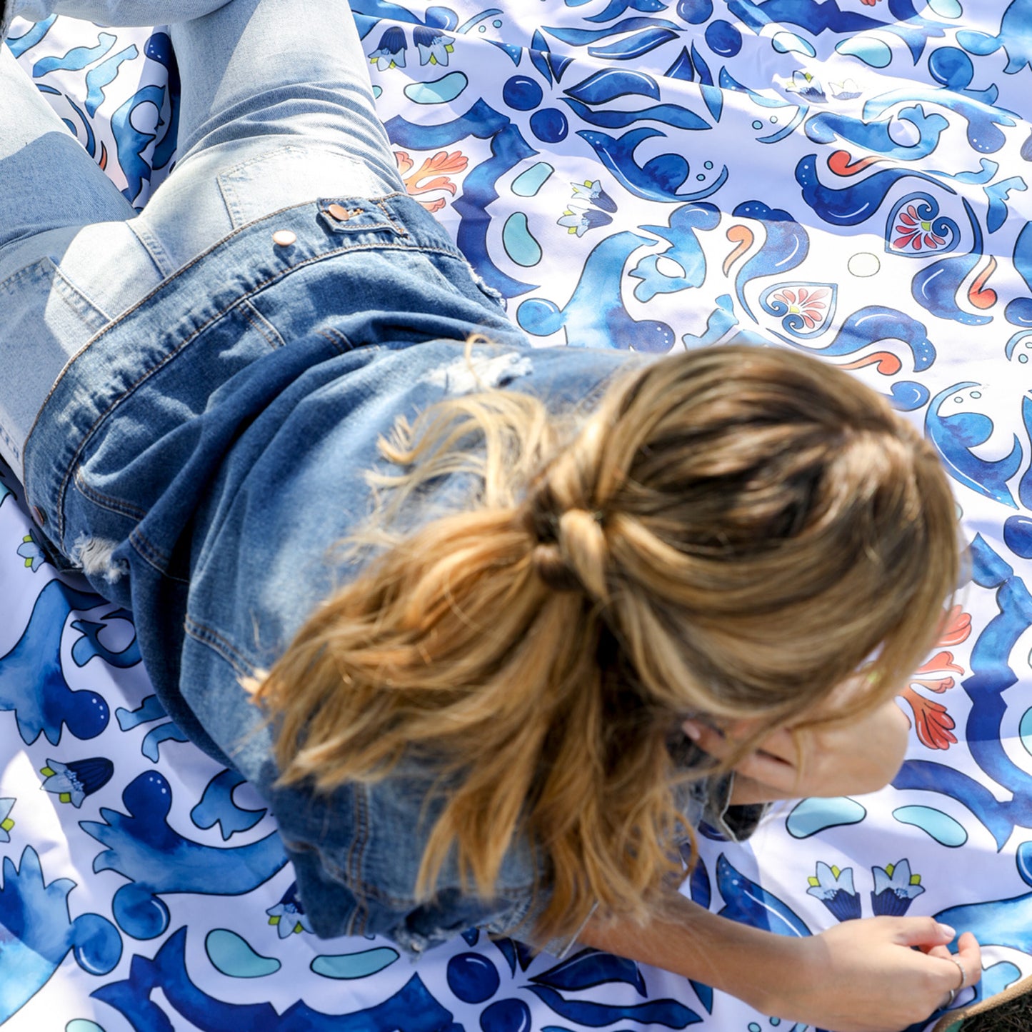 Manta de picnic antimanchas XL mosaico
