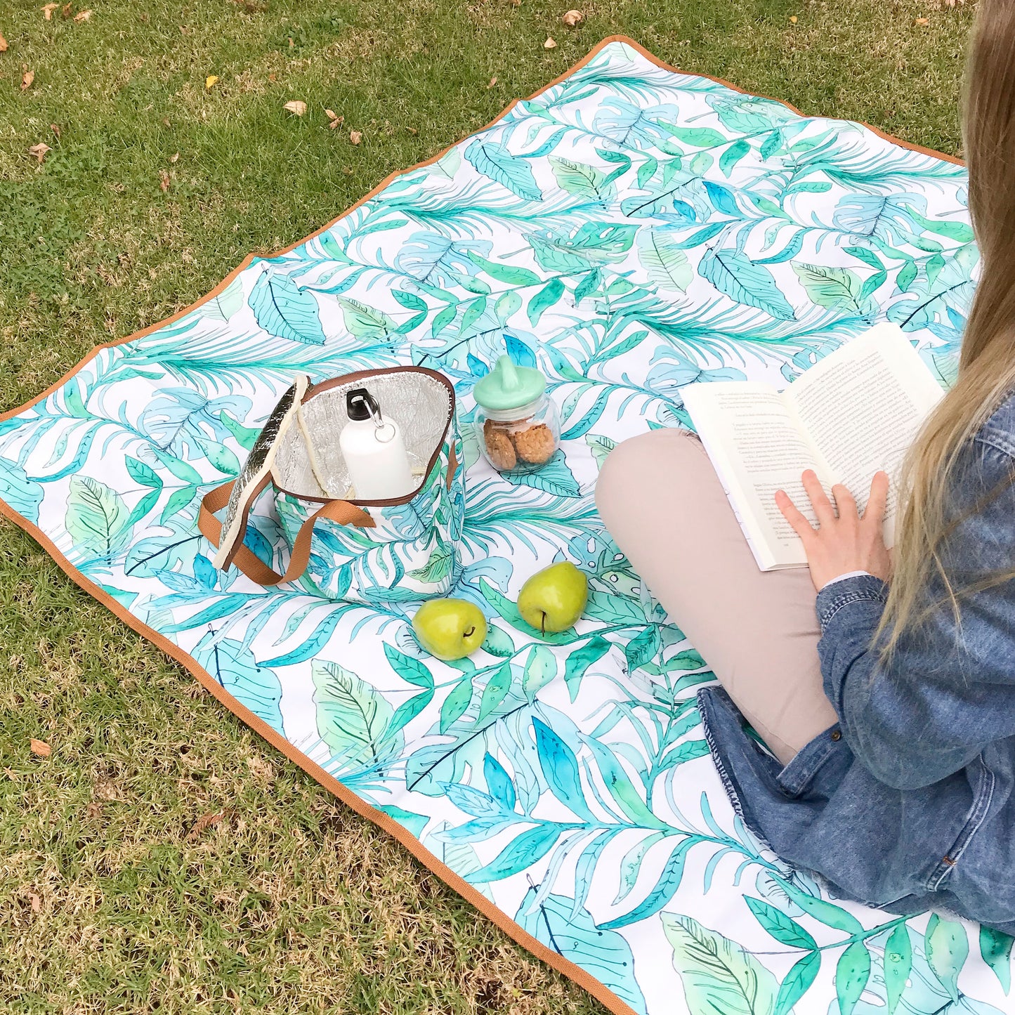 Manta de picnic antimanchas XL botánica