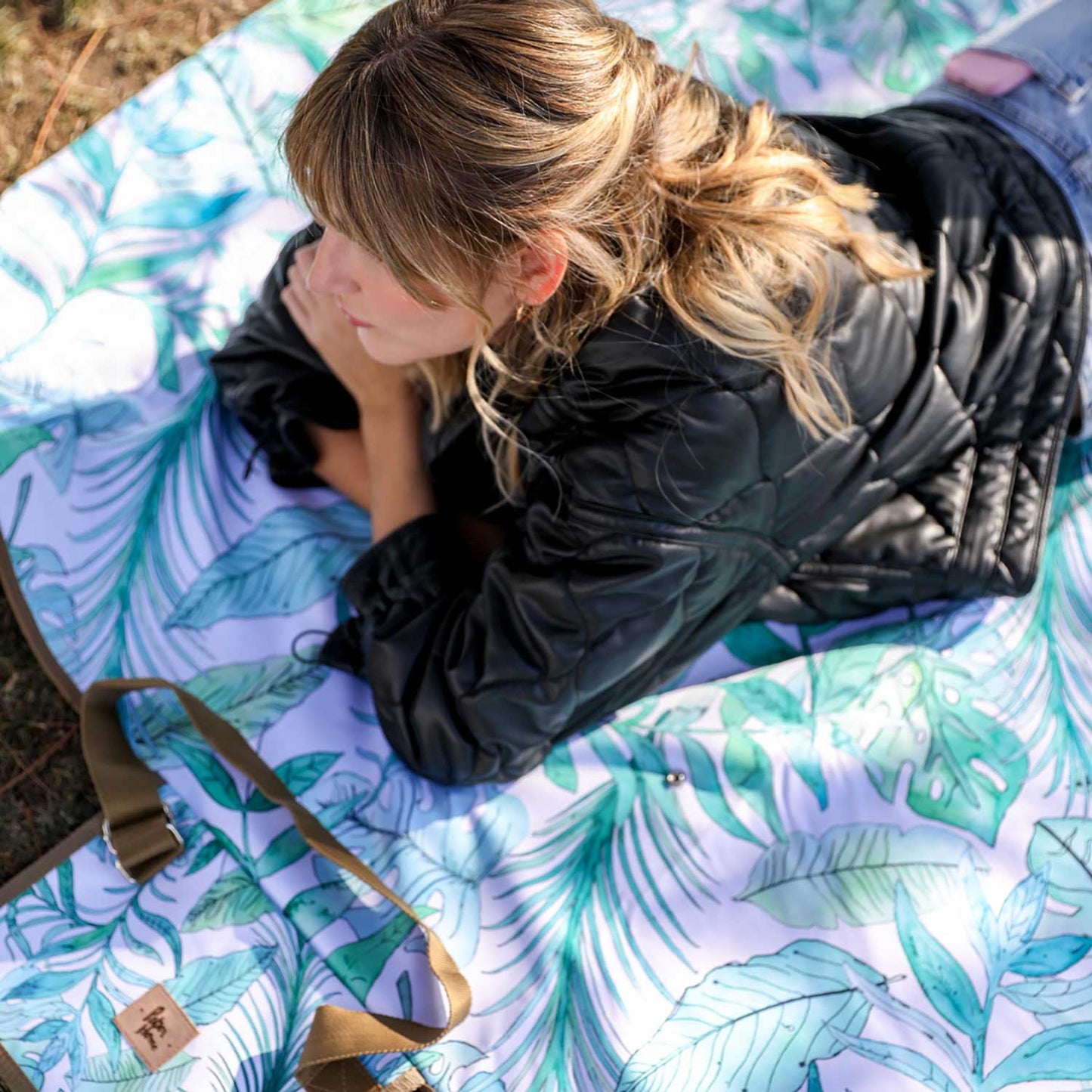 Manta de picnic antimanchas XL botánica