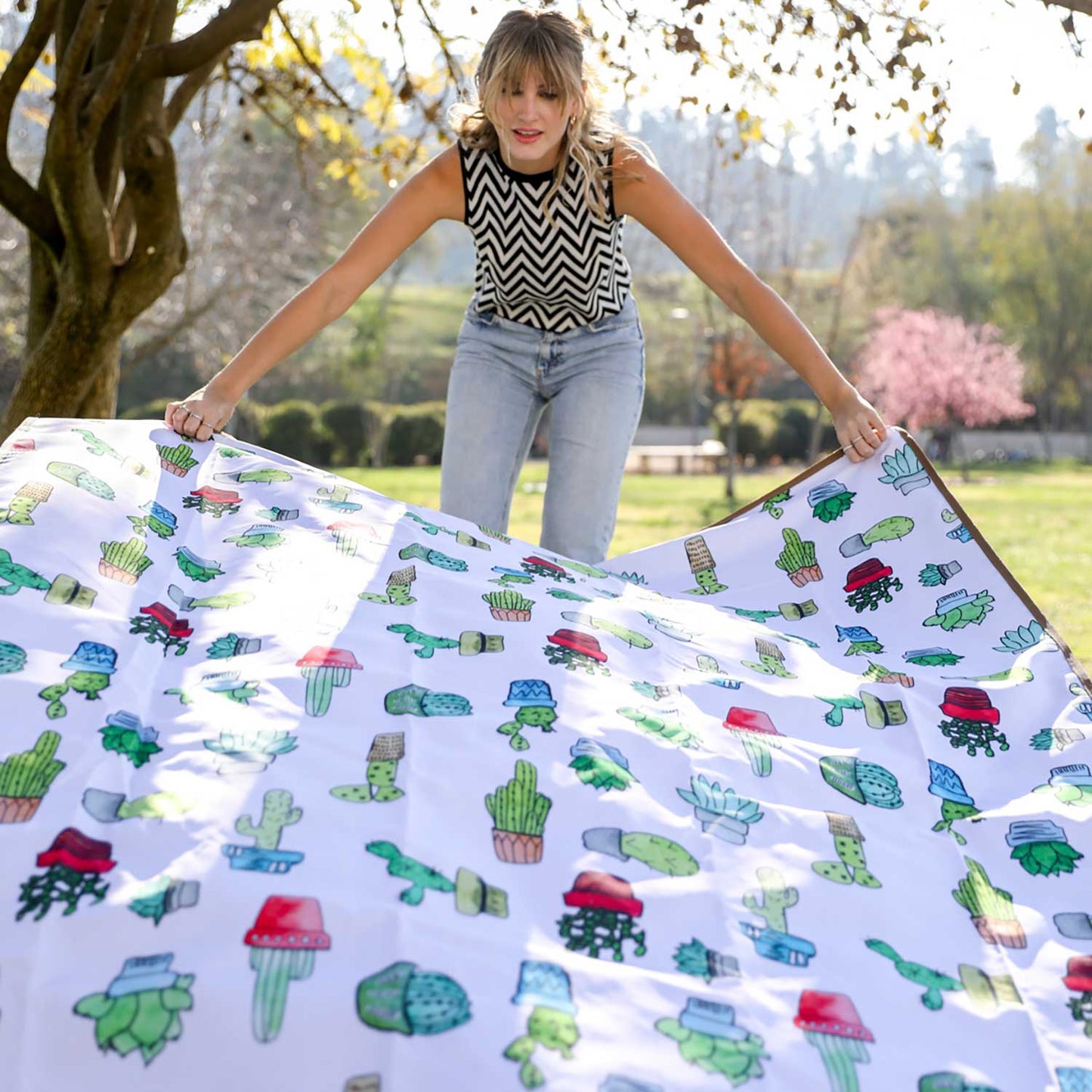 Manta de picnic antimanchas XL cactus