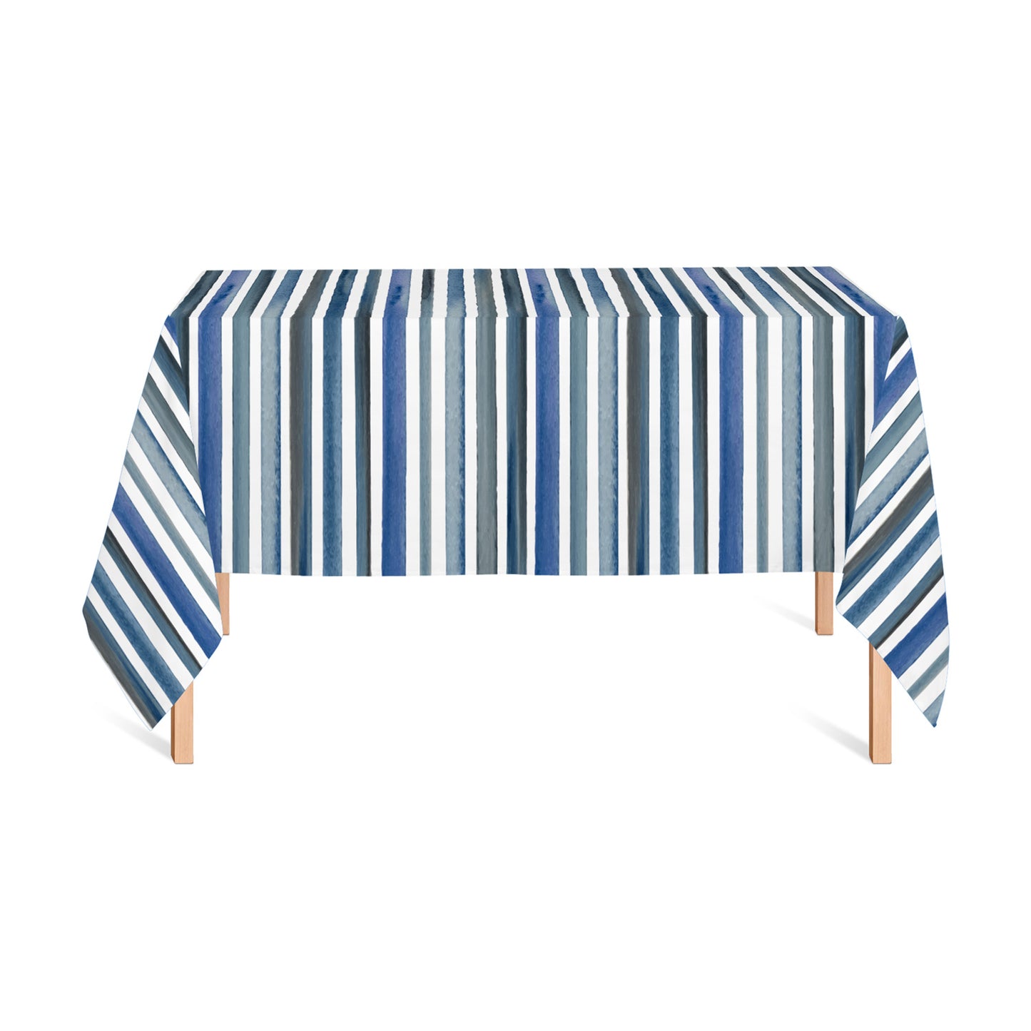 Mantel anti manchas rectangular 145 x 250 cm líneas azules