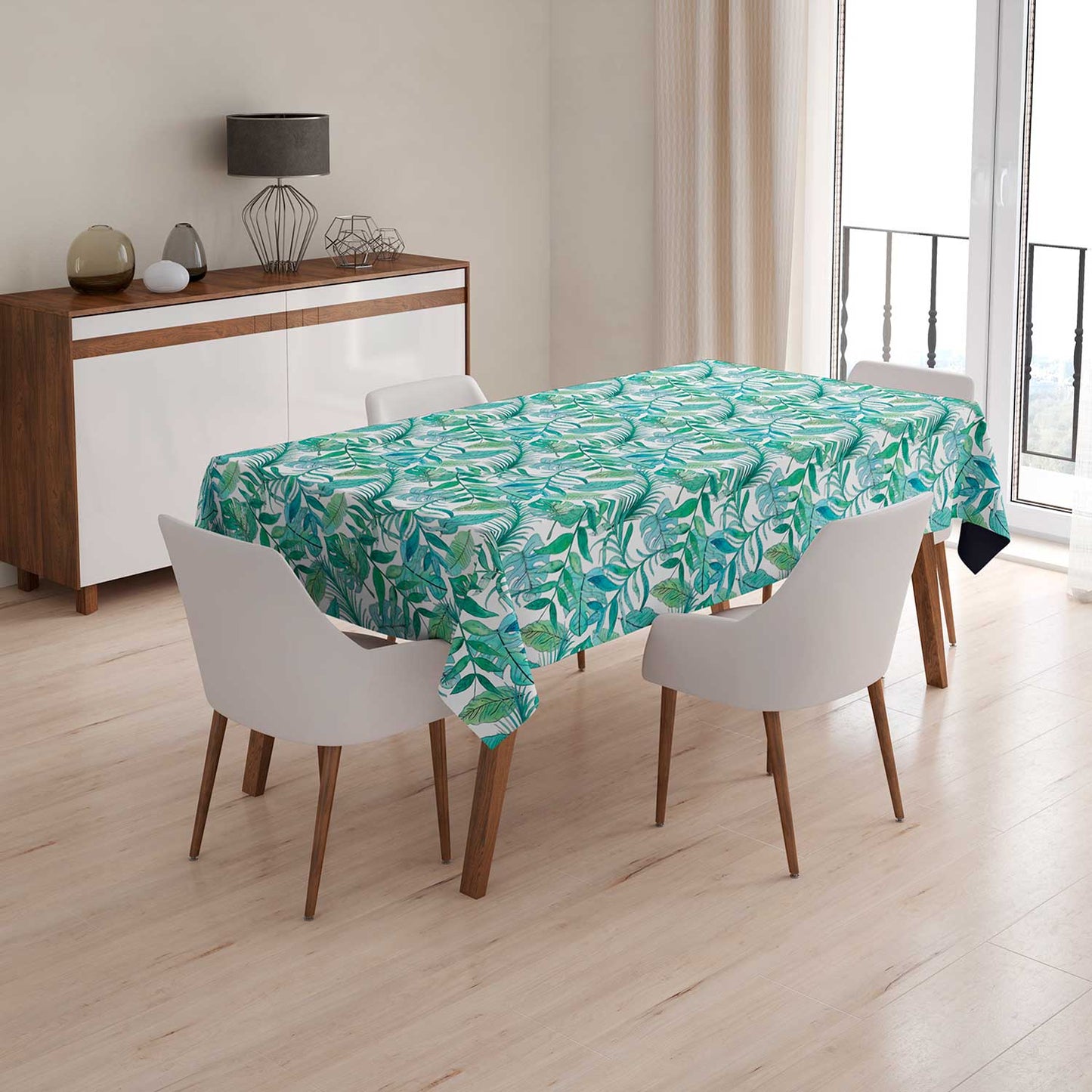 Mantel anti manchas rectangular 145 x 250 cm botánico