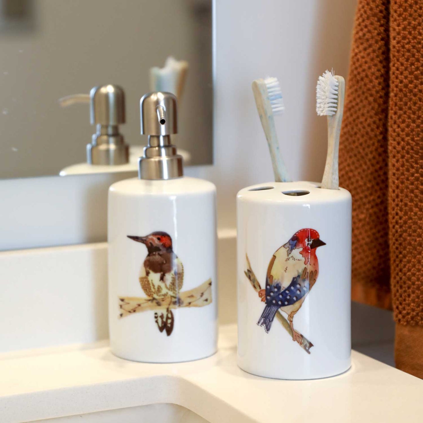 Set de baño cerámica varios diseños 2 piezas