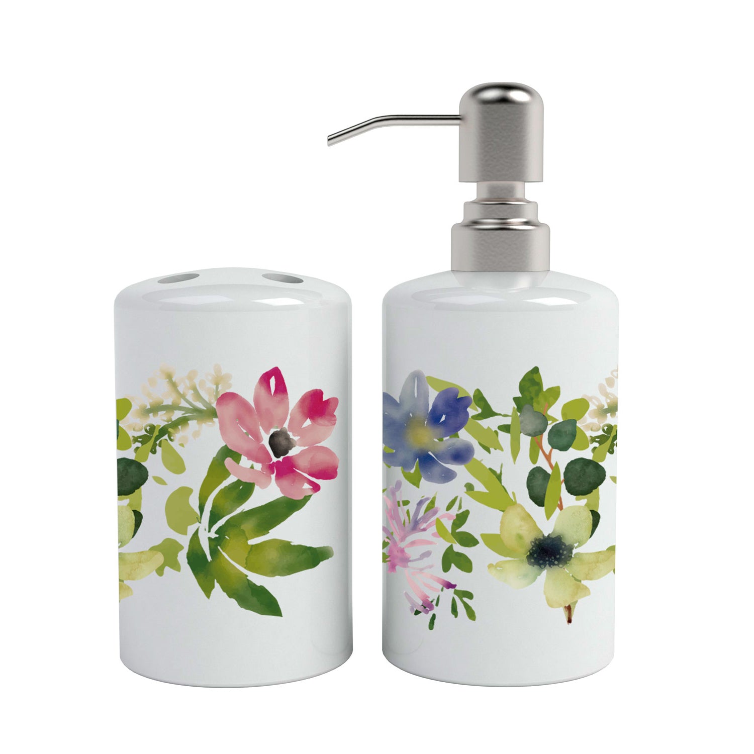 Set de baño cerámica flores 2 piezas – Paper Home