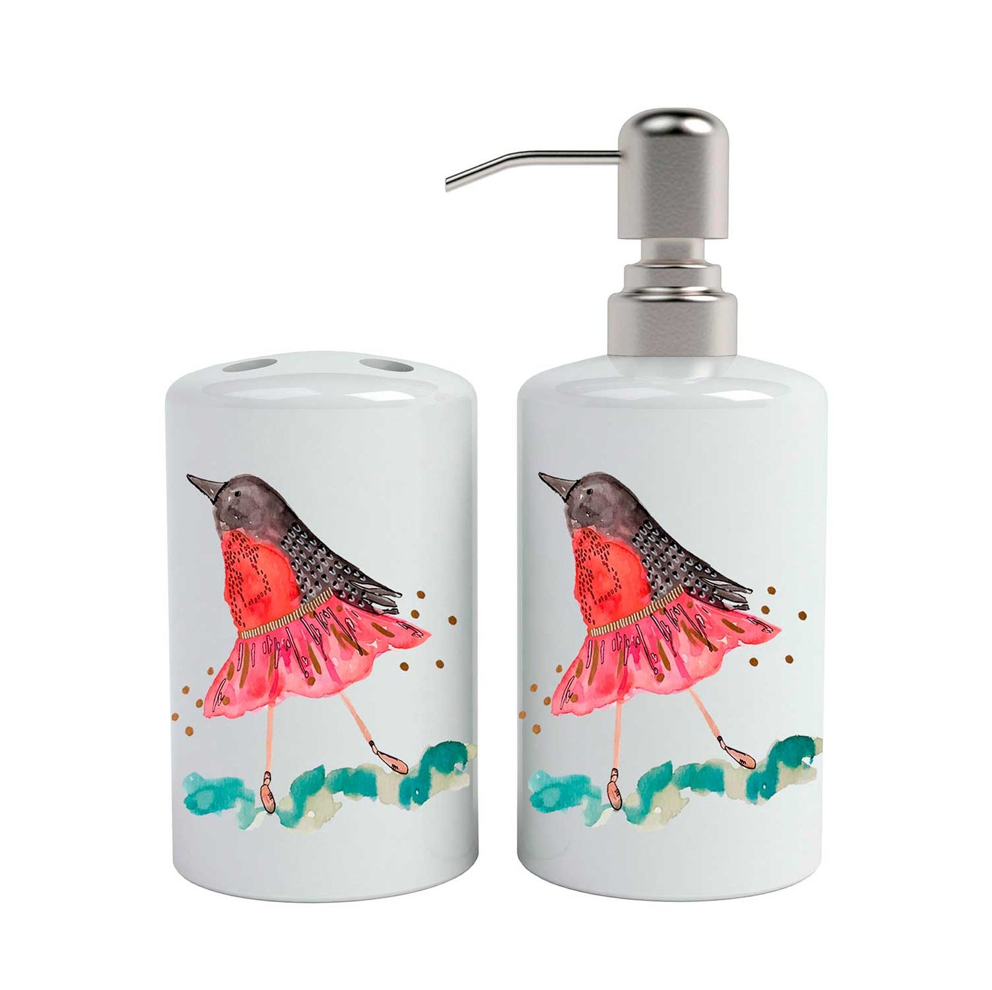 Set de baño cerámica varios diseños 2 piezas