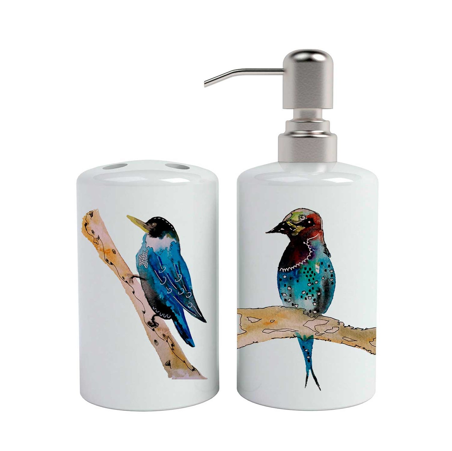Set de baño cerámica varios diseños 2 piezas