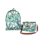 Set sustentable mochila + lonchera botánica verde