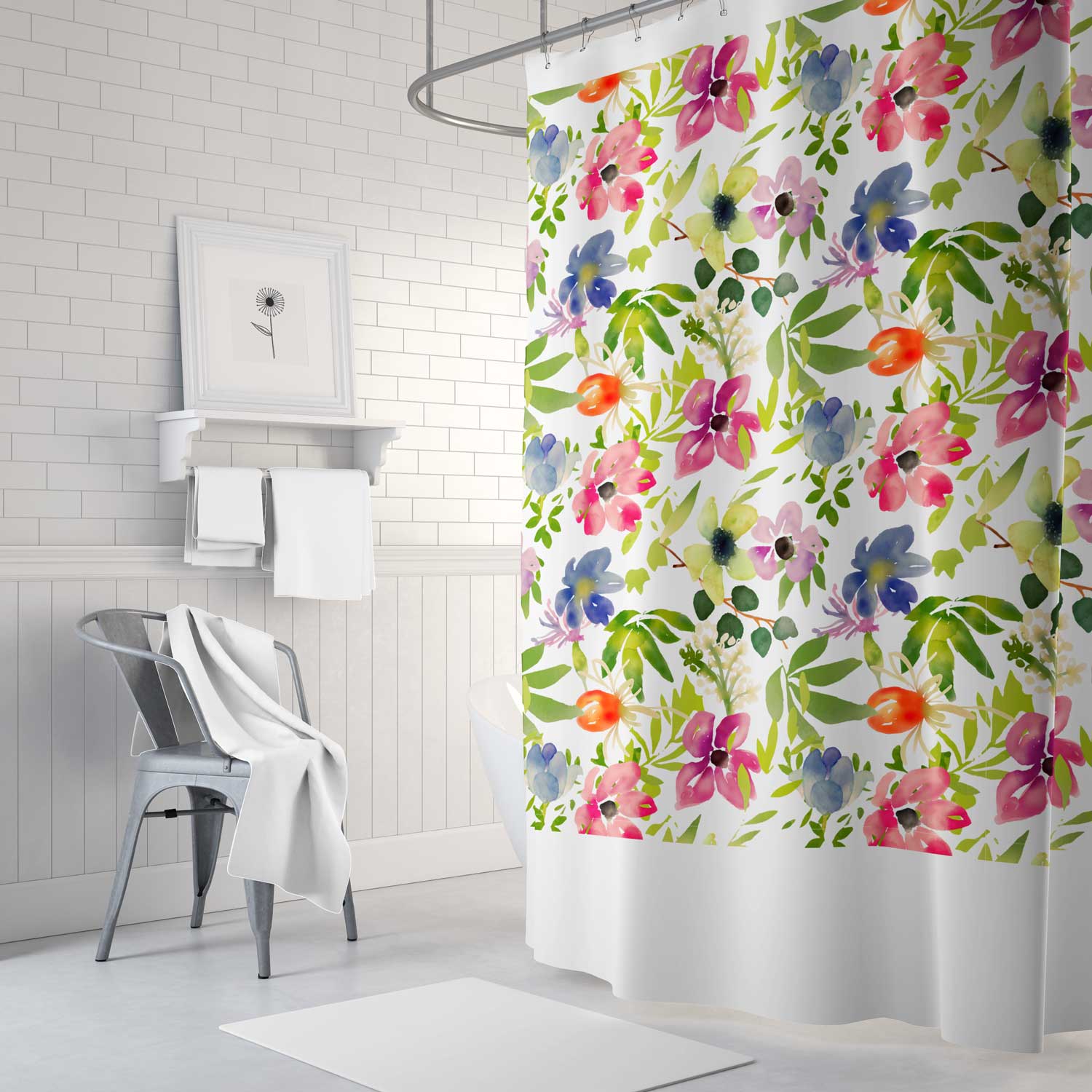 Cortina de baño flores – Paper Home